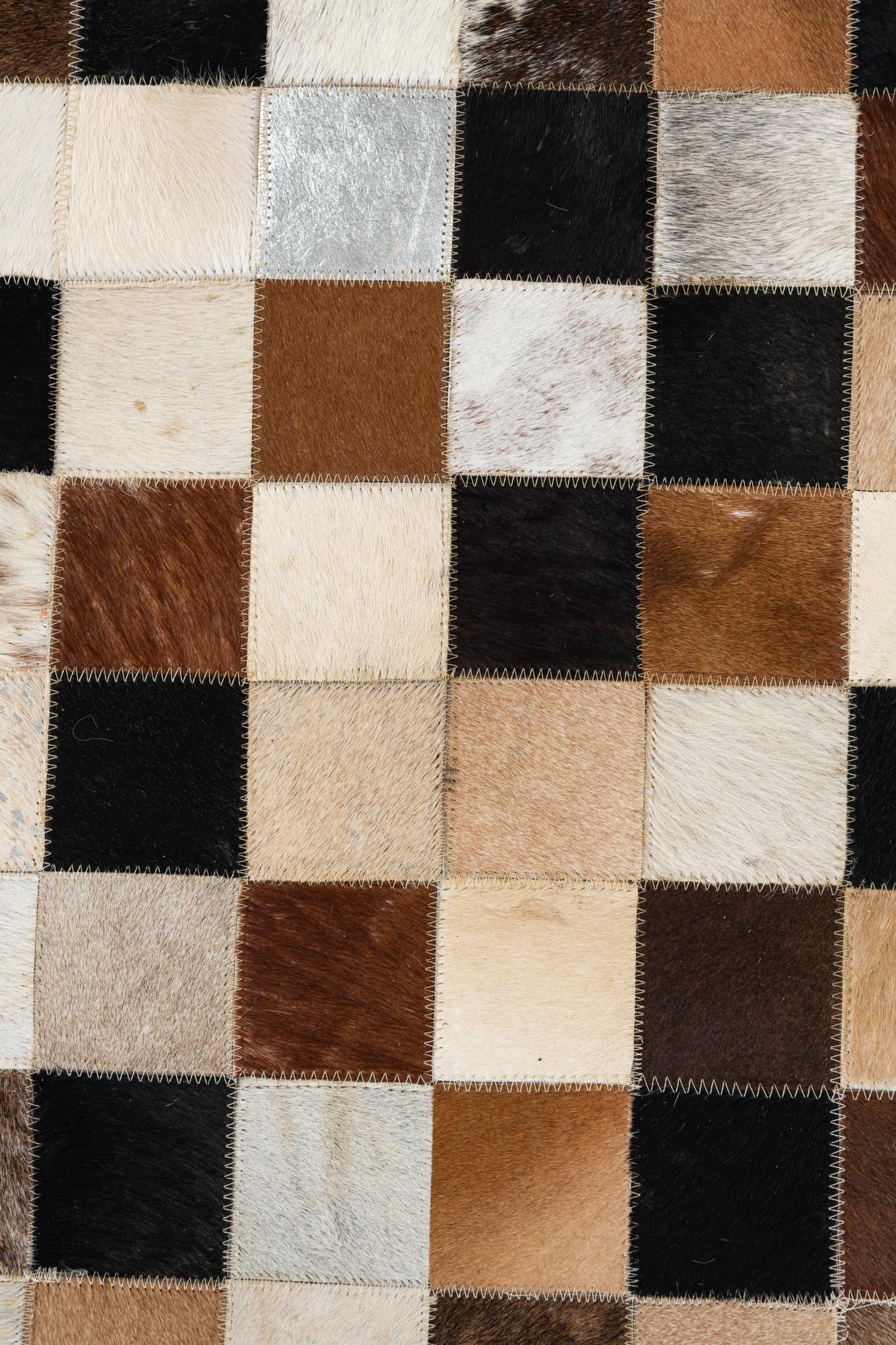 8' x 9' 10 Cowhide Leather Rug