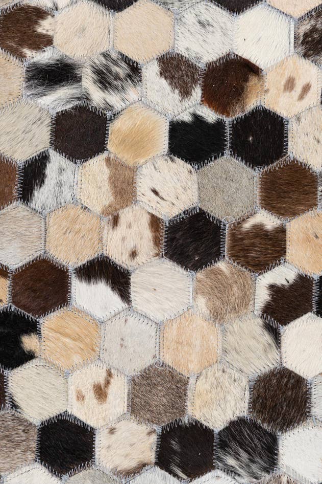 Detail image of 8' x 9' 10 Cowhide Leather Rug
