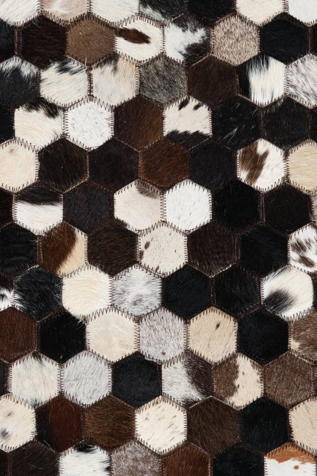 Detail image of 8' x 9' 8 Cowhide Leather Rug