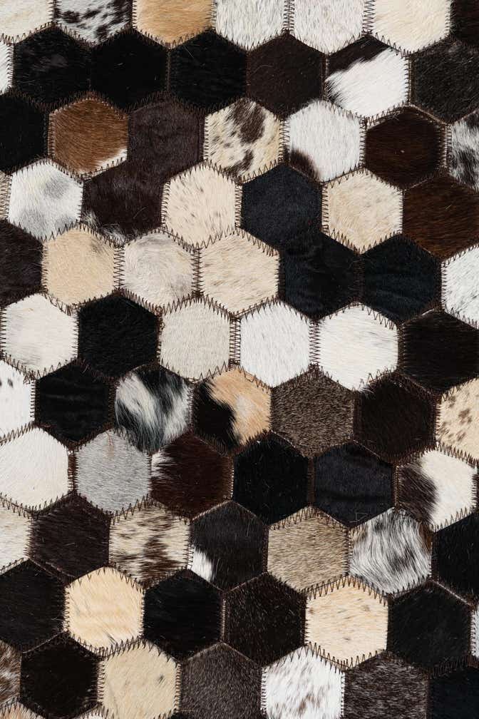 8' x 9' 8 Cowhide Leather Rug