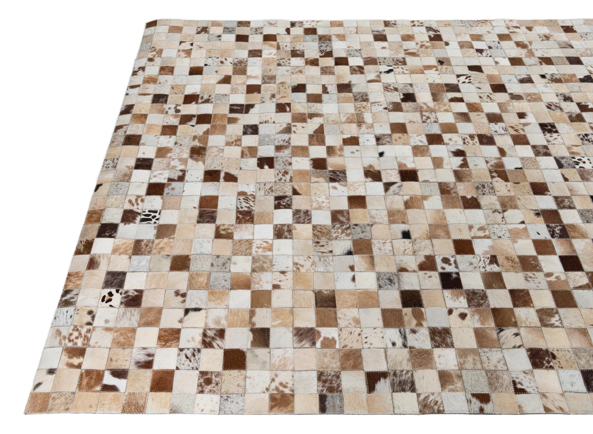5' x 8' Cowhide Leather Rug
