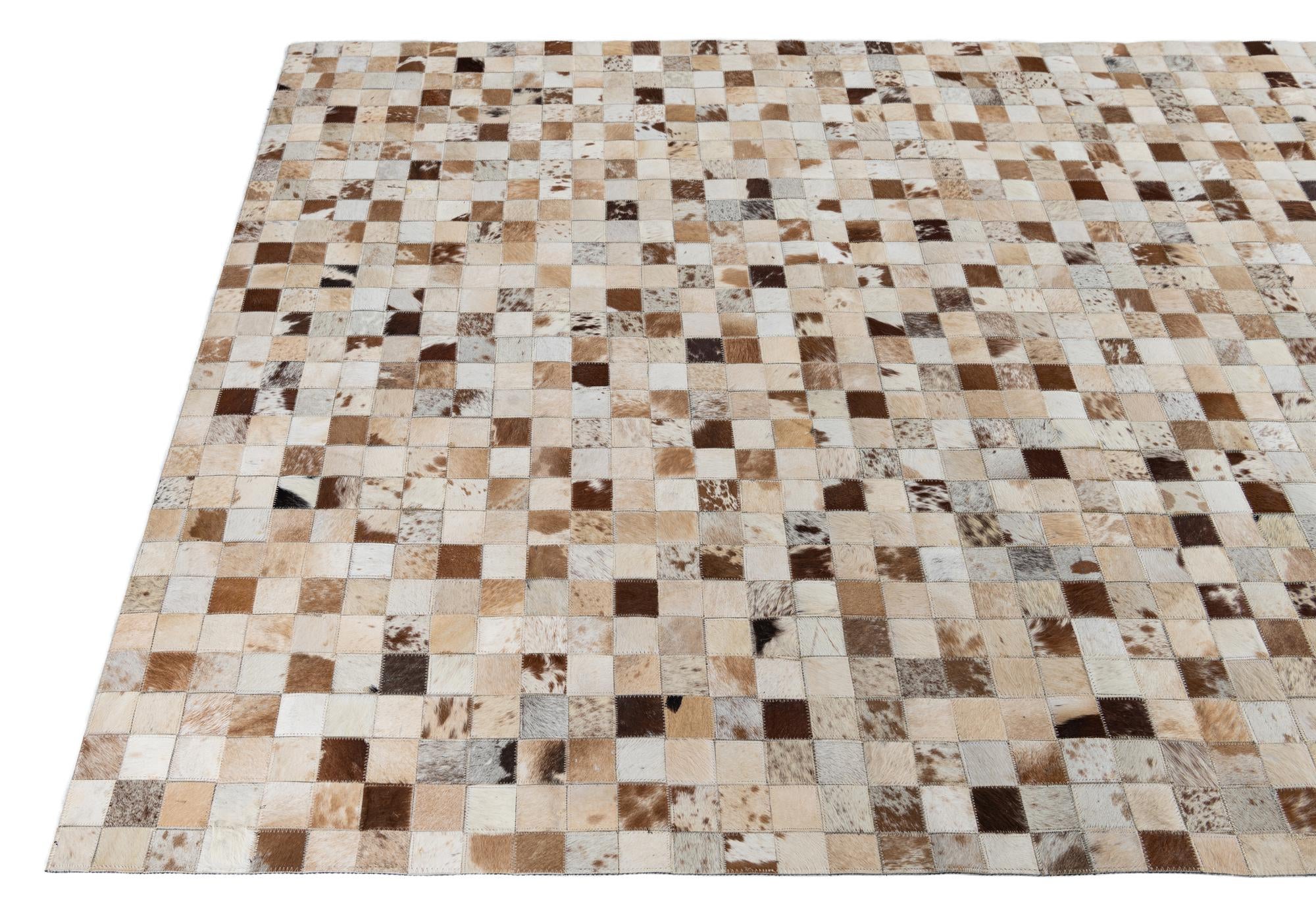5' x 8' Cowhide Leather Rug