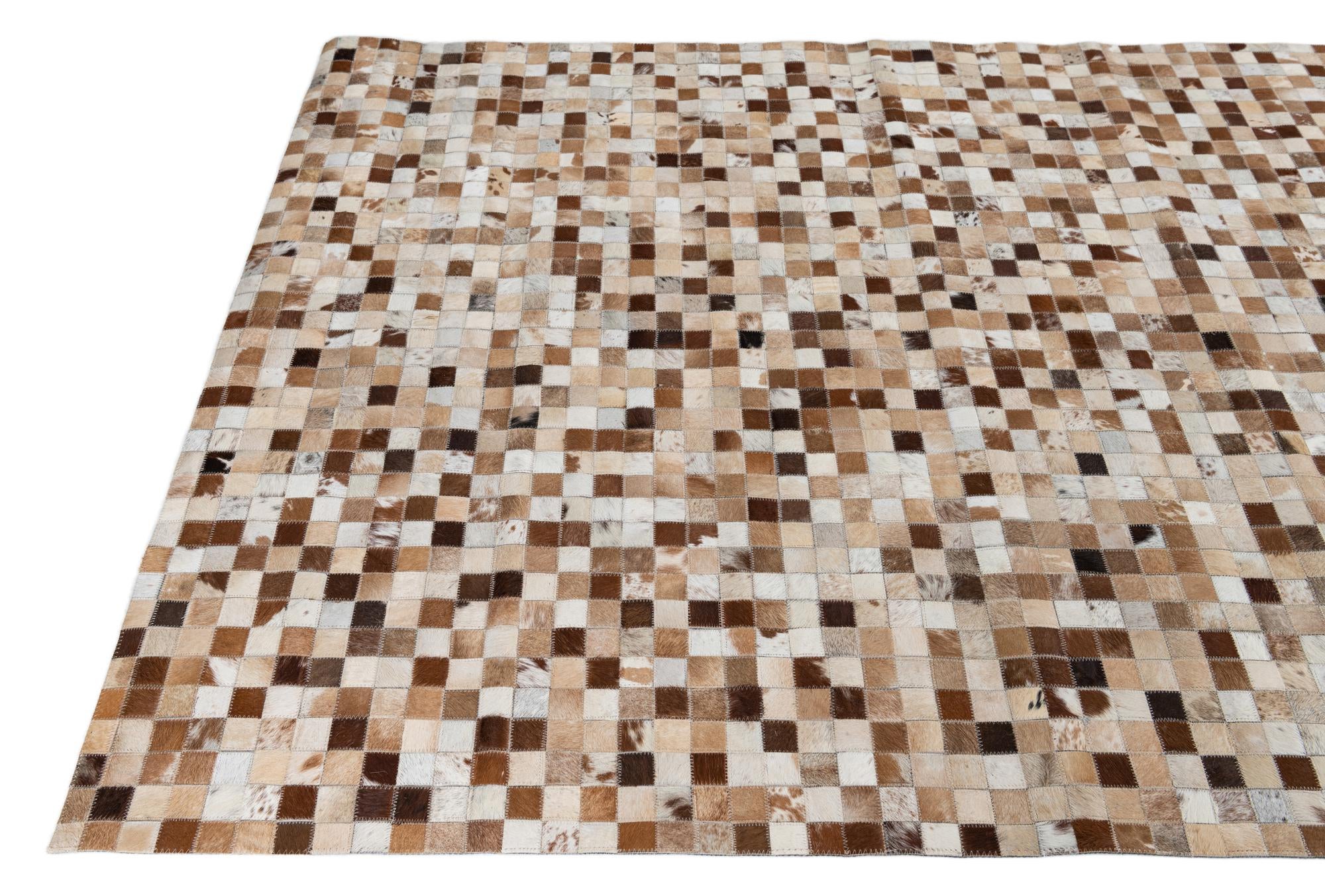 5' x 8' Cowhide Leather Rug