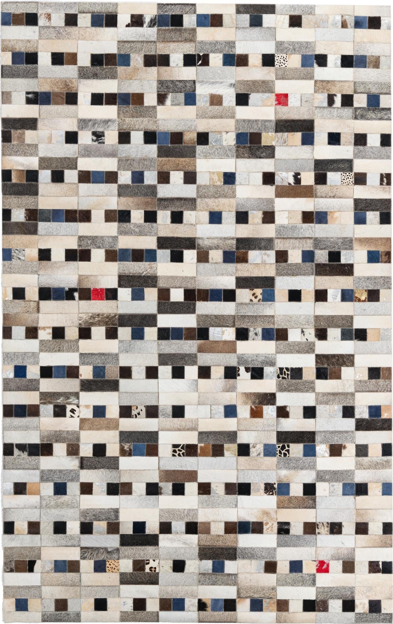 5' x 7' 10 Cowhide Leather Rug