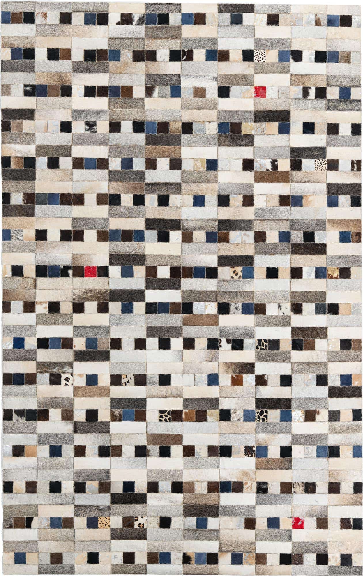 5' x 7' 10 Cowhide Leather Rug