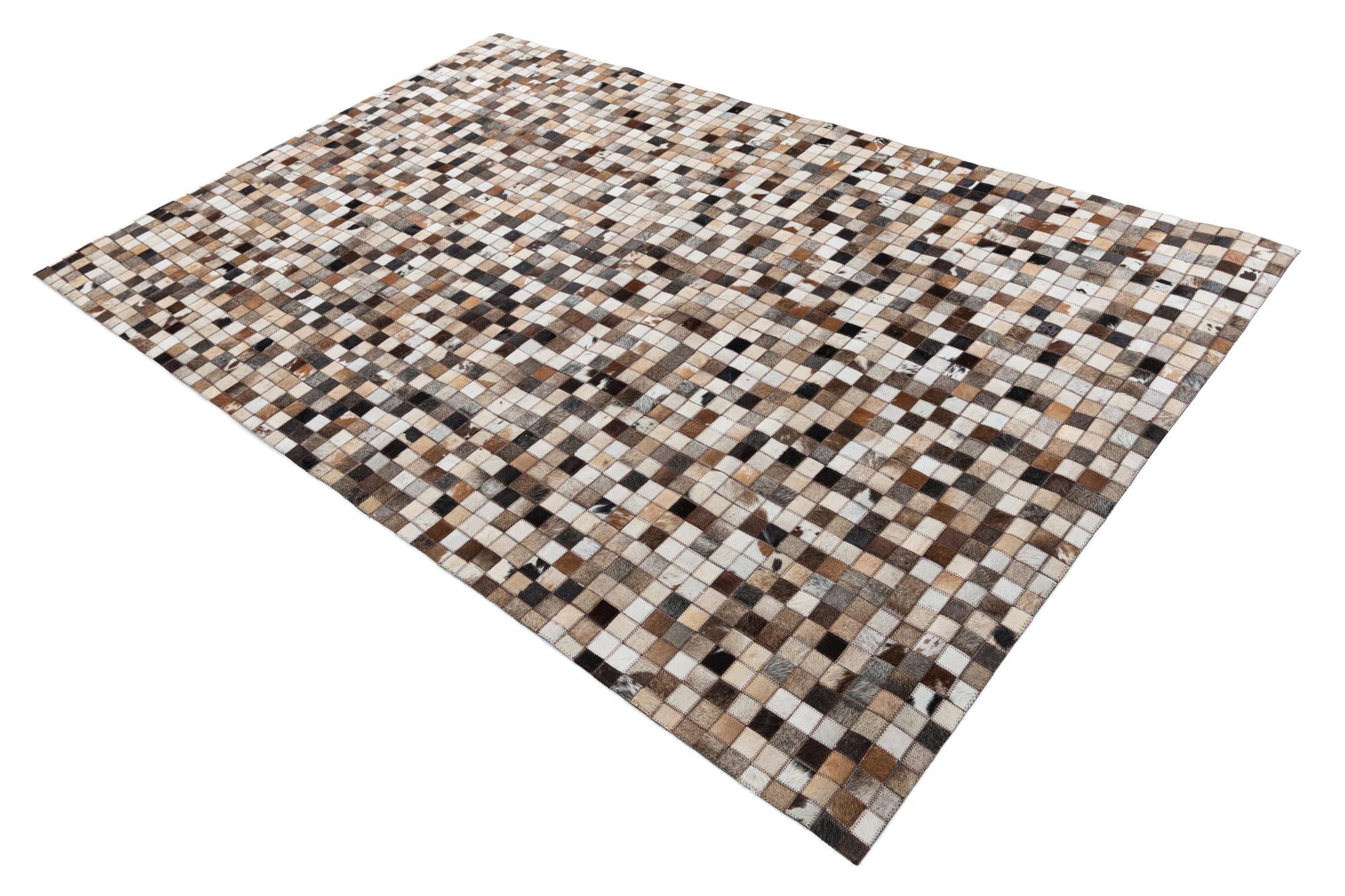 5' x 7' 10 Cowhide Leather Rug