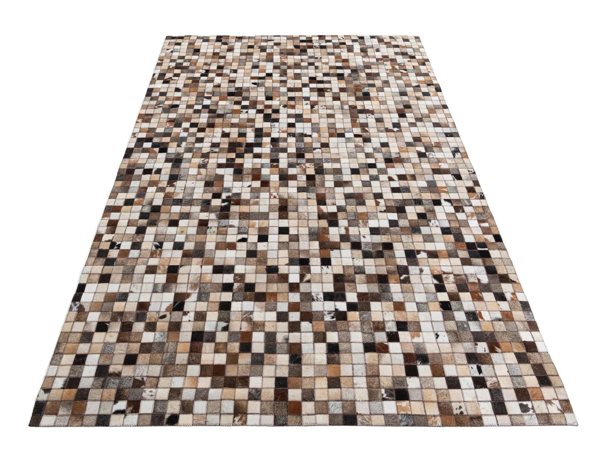 5' x 7' 10 Cowhide Leather Rug