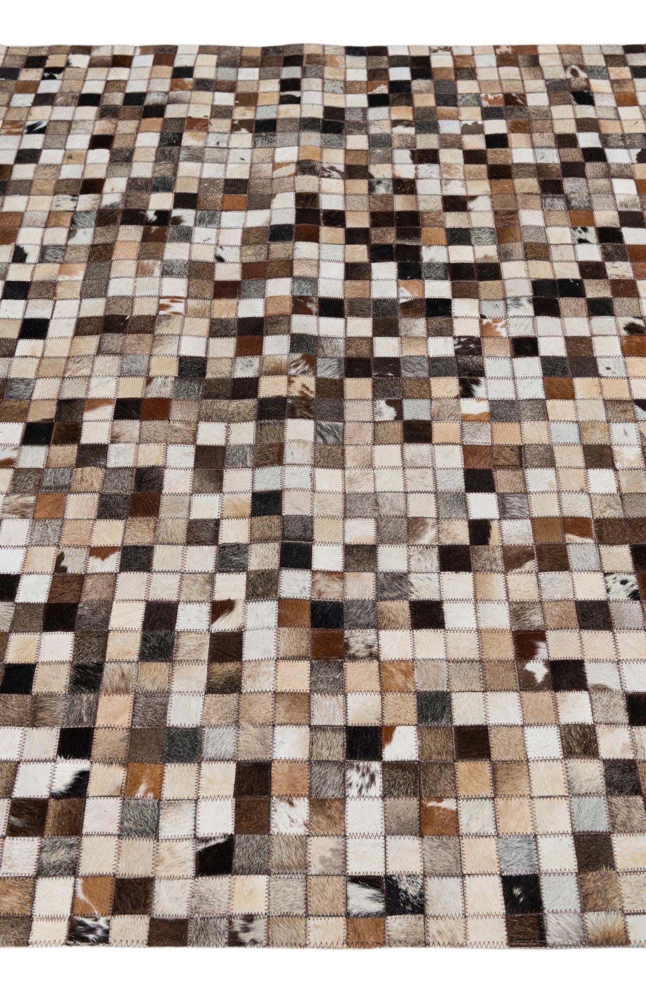 5' x 7' 10 Cowhide Leather Rug