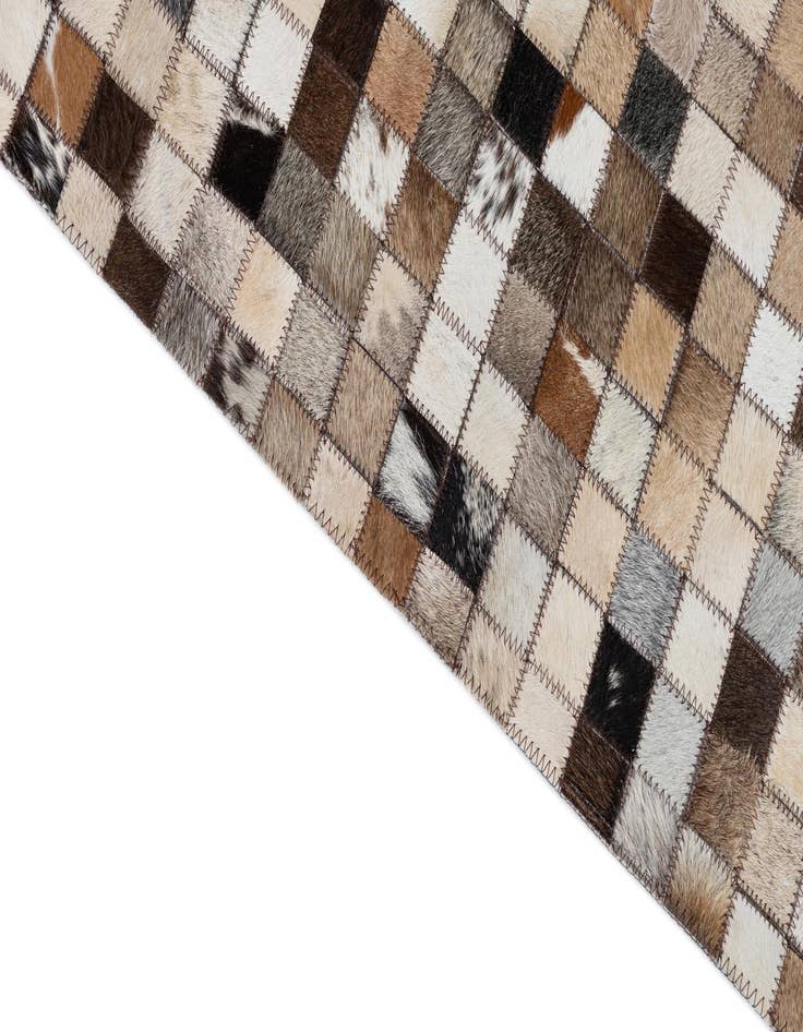 Detail image of 5' x 7' 10 Cowhide Leather Rug