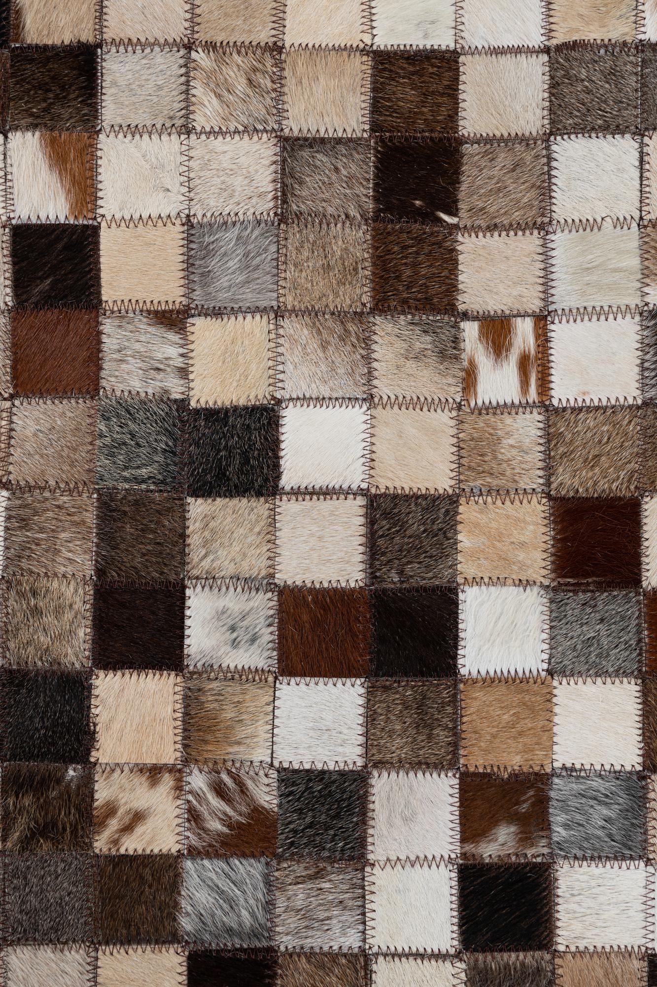 5' x 7' 10 Cowhide Leather Rug