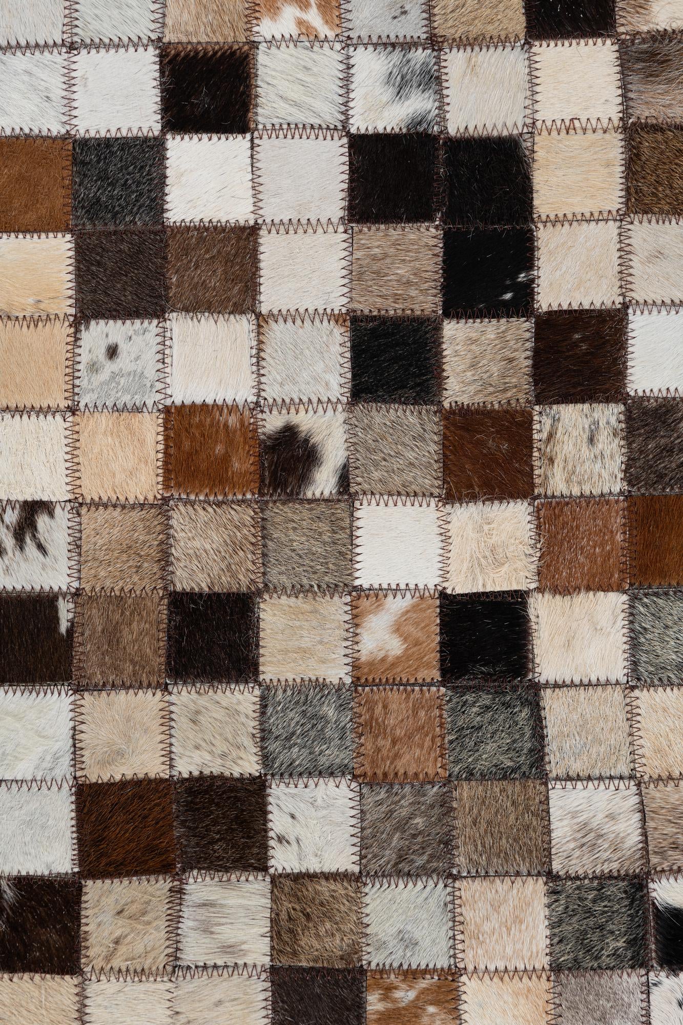 5' x 7' 10 Cowhide Leather Rug