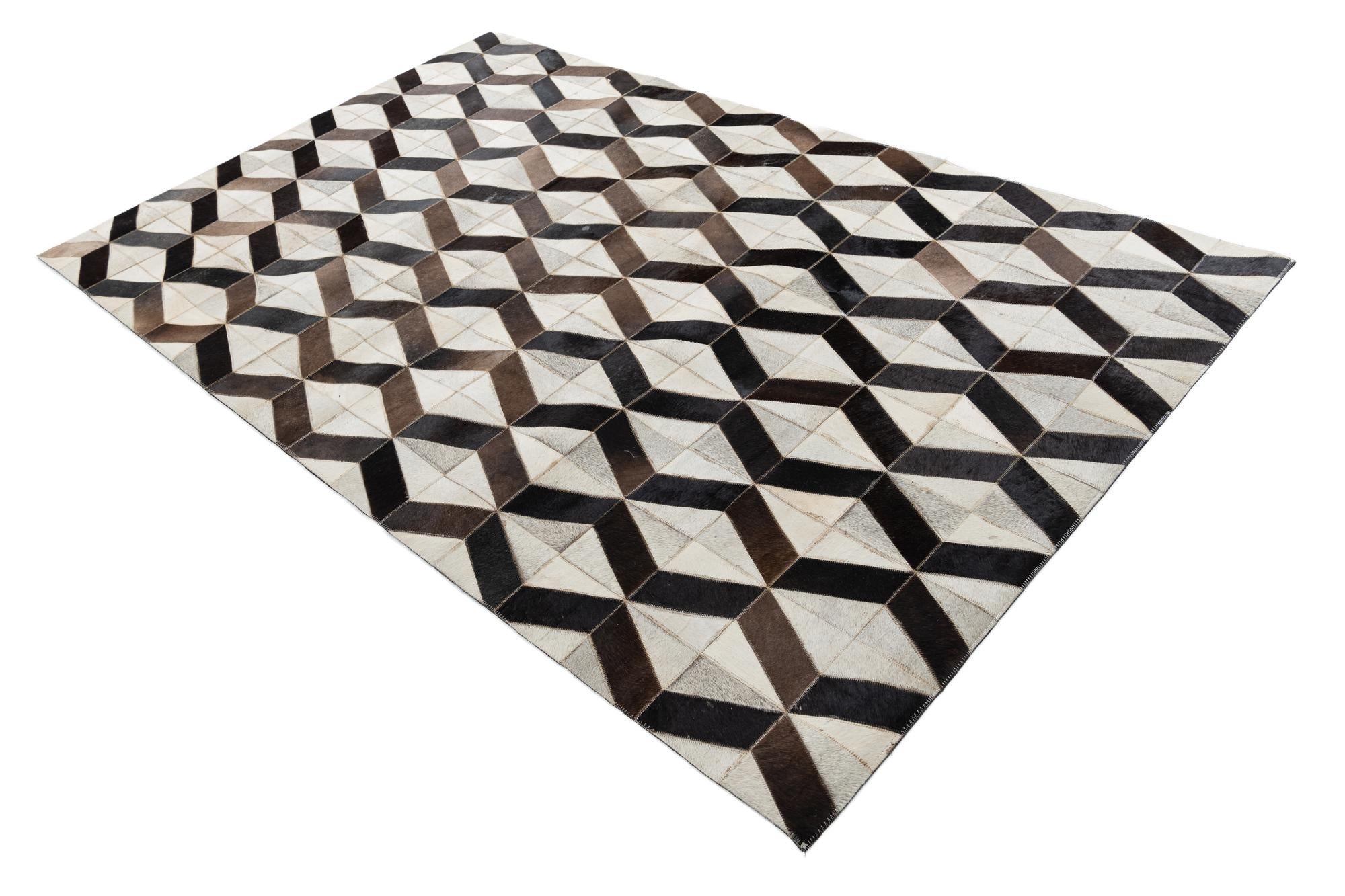 5' x 8' Cowhide Leather Rug