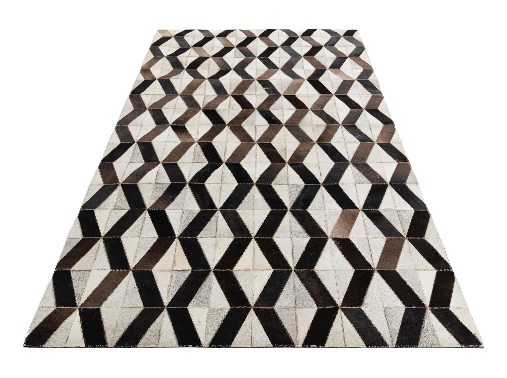 5' x 8' Cowhide Leather Rug
