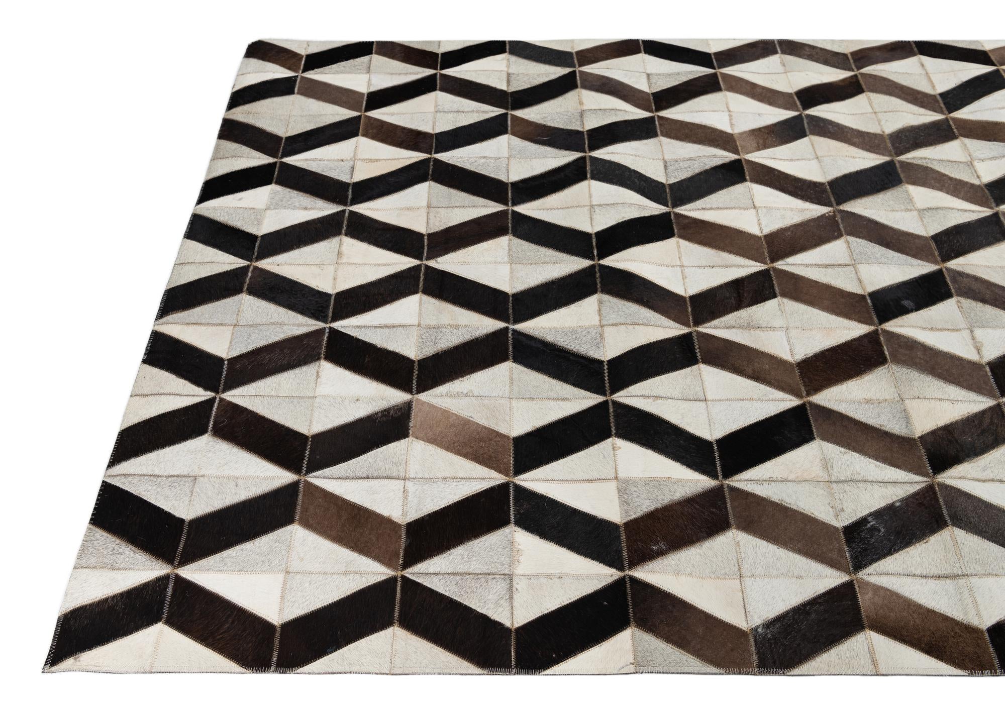 5' x 8' Cowhide Leather Rug