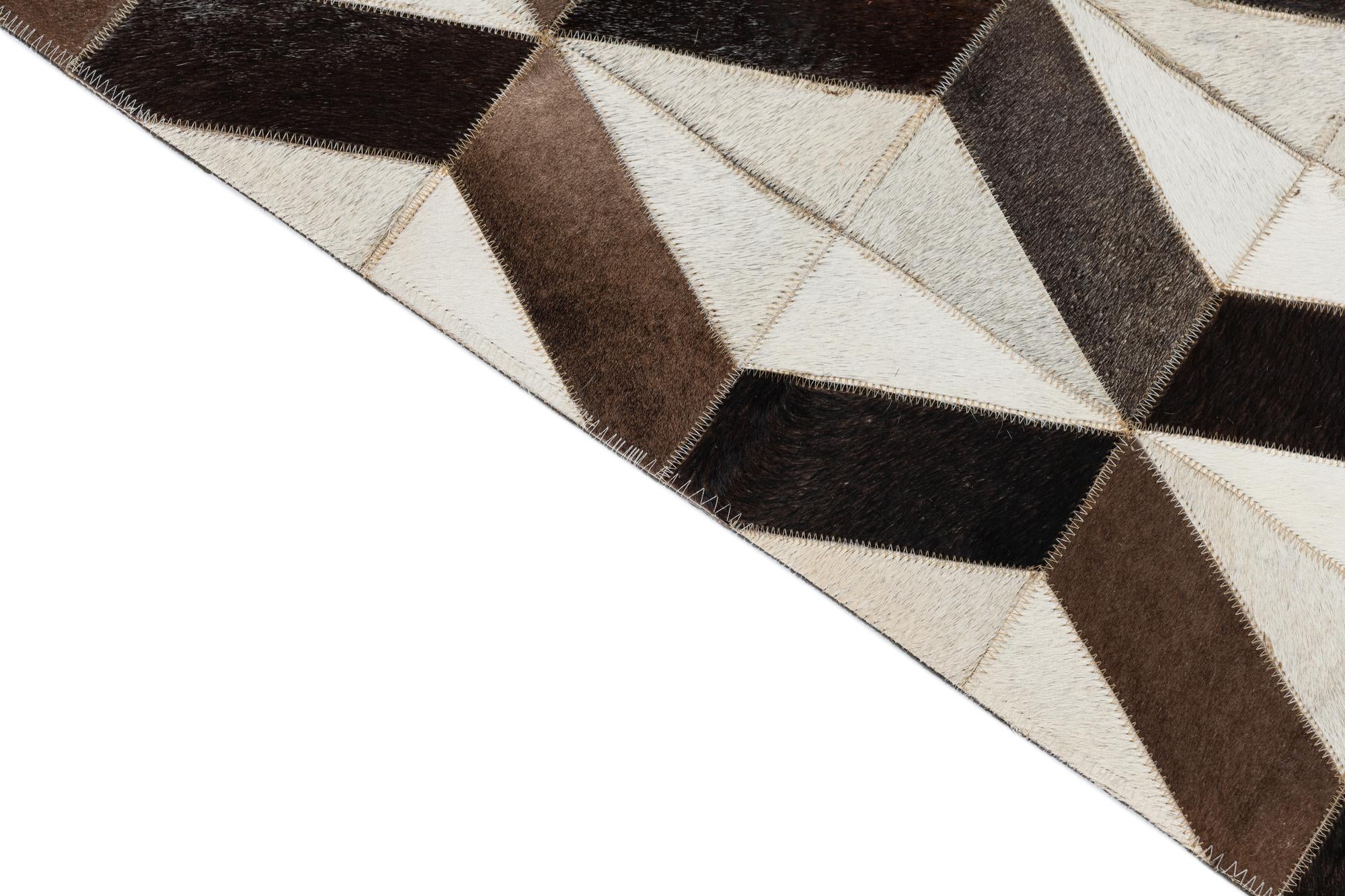5' x 8' Cowhide Leather Rug