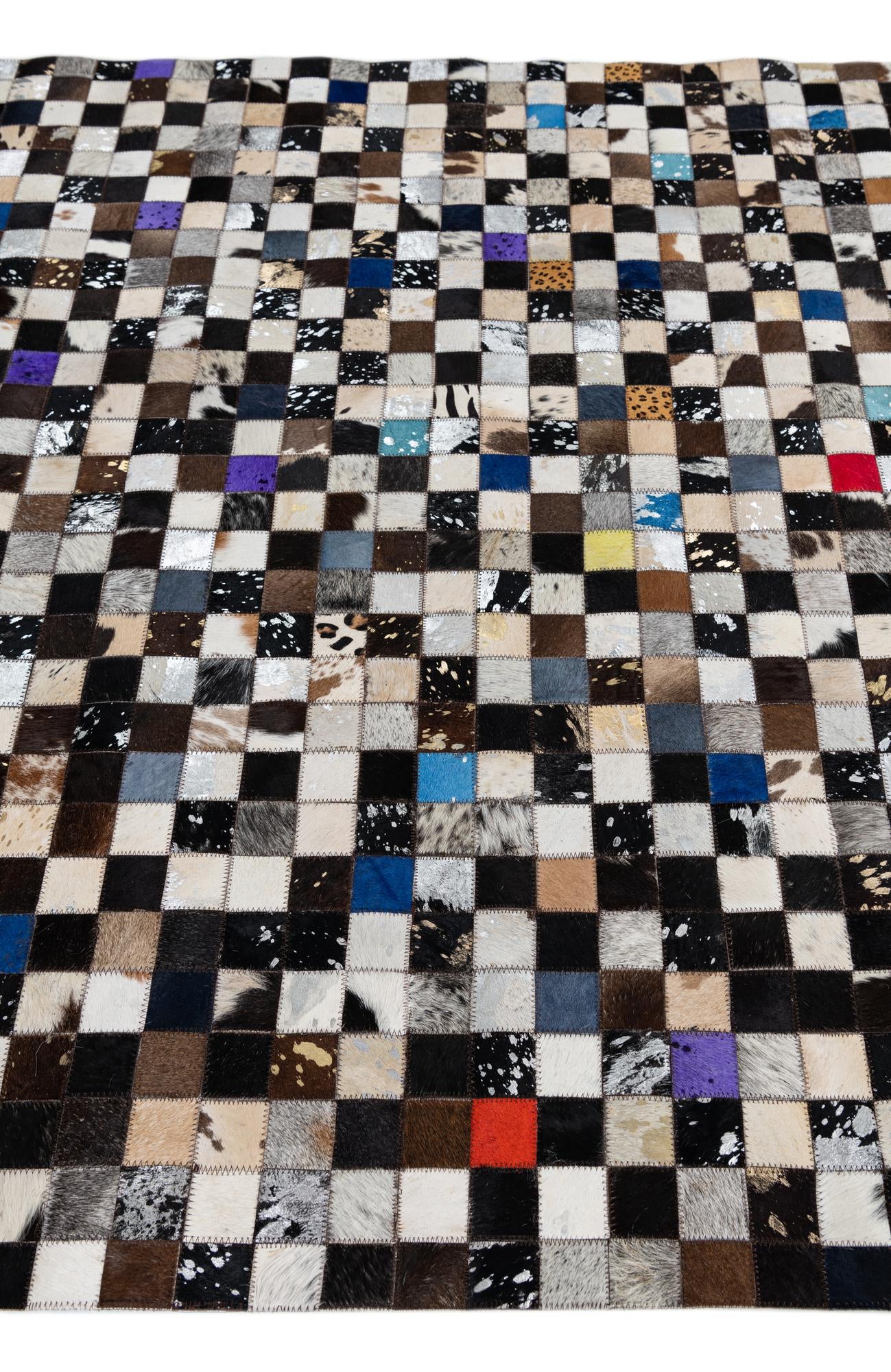 5' x 8' Cowhide Leather Rug