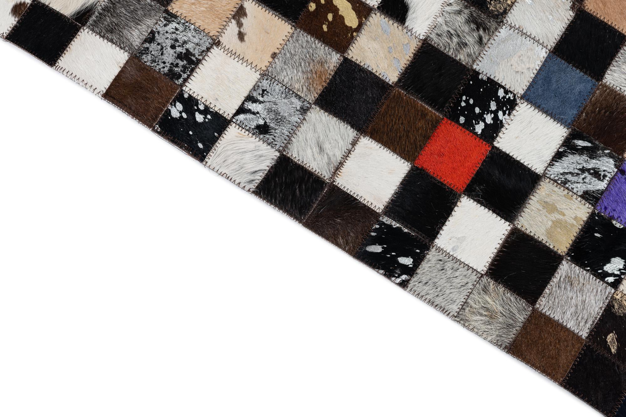 5' x 8' Cowhide Leather Rug