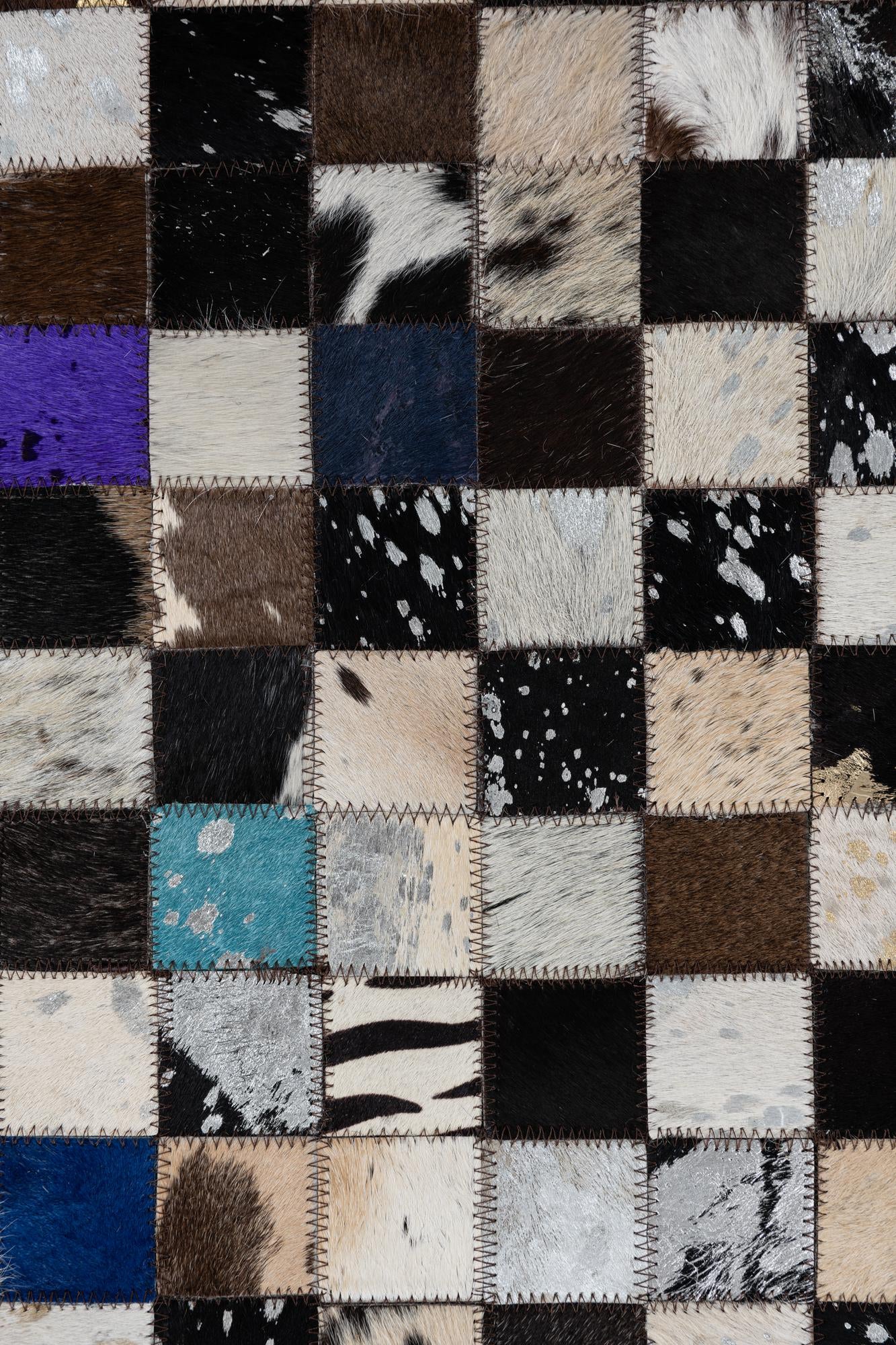 5' x 8' Cowhide Leather Rug