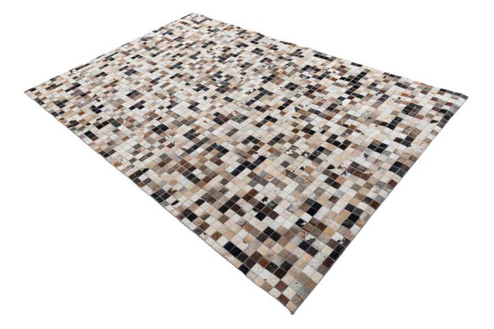 5' 2 x 7' 10 Cowhide Leather Rug