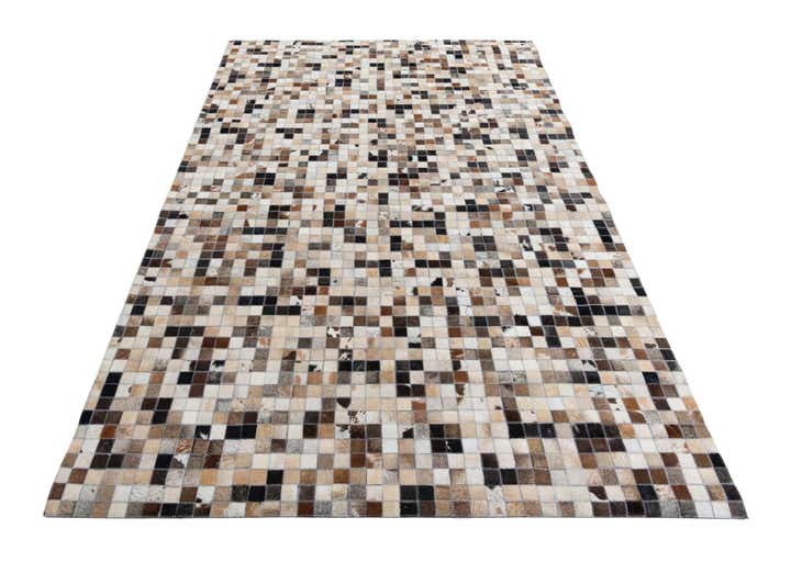 5' 2 x 7' 10 Cowhide Leather Rug