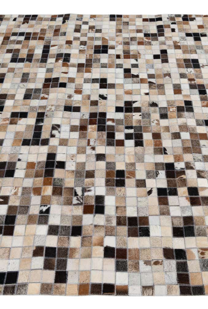 5' 2 x 7' 10 Cowhide Leather Rug