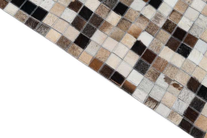 5' 2 x 7' 10 Cowhide Leather Rug