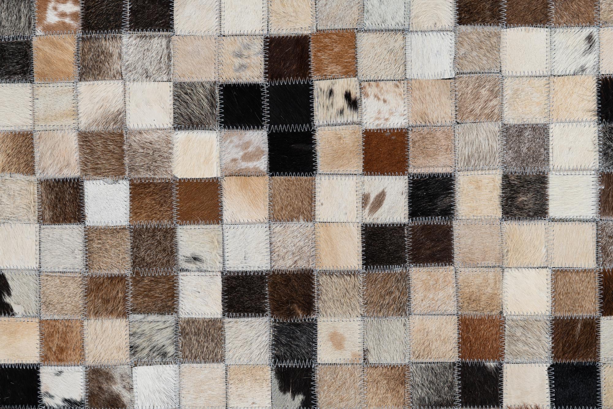 5' 2 x 7' 10 Cowhide Leather Rug