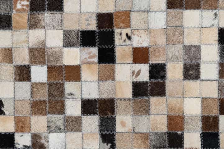 5' 2 x 7' 10 Cowhide Leather Rug