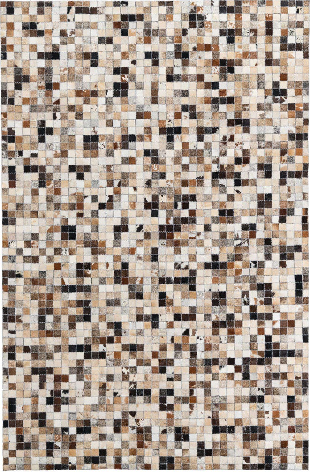 5' 2 x 7' 10 Cowhide Leather Rug