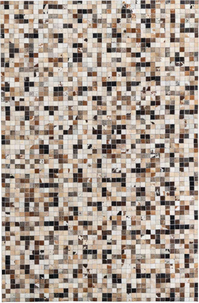 5' 2 x 7' 10 Cowhide Leather Rug