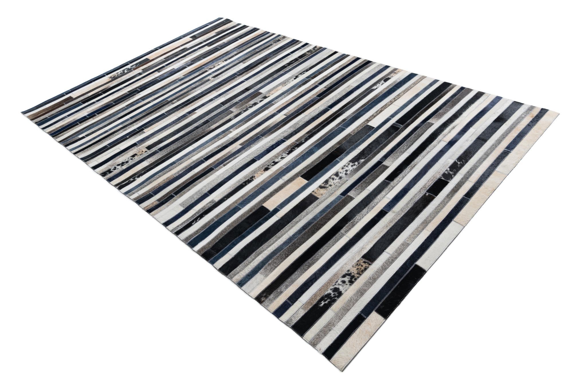 5' 2 x 8' Cowhide Leather Rug