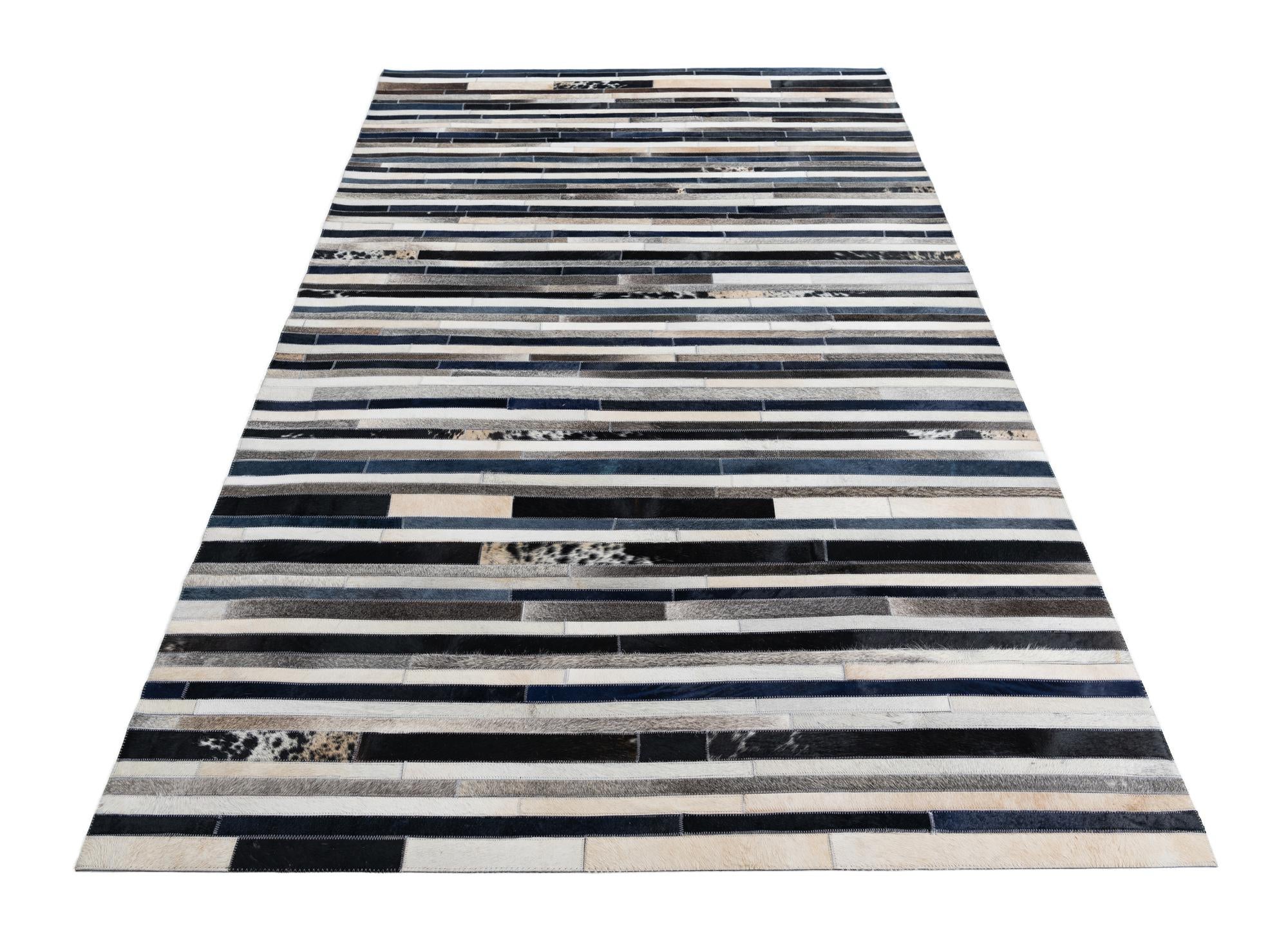 5' 2 x 8' Cowhide Leather Rug