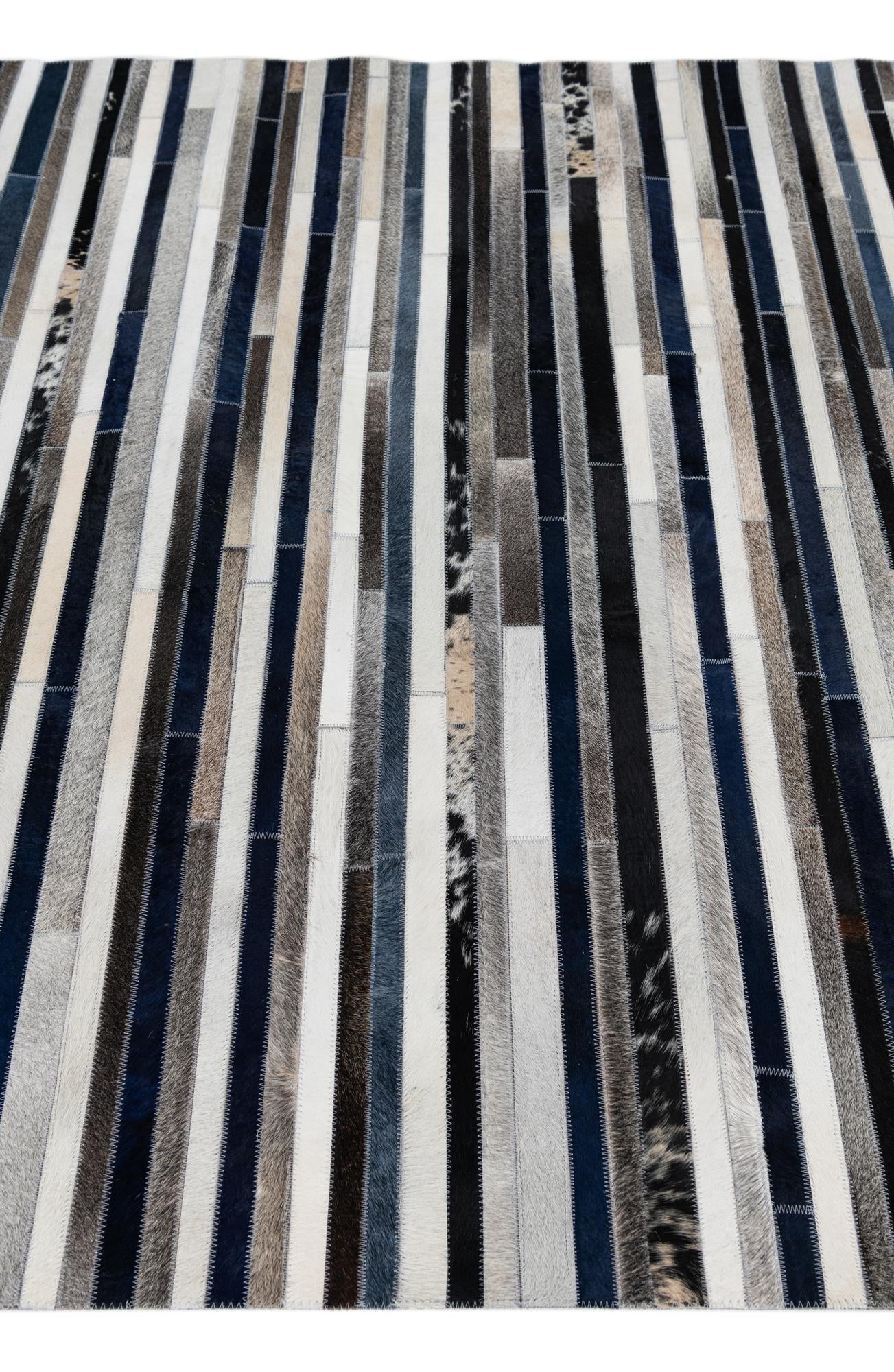 5' 2 x 8' Cowhide Leather Rug