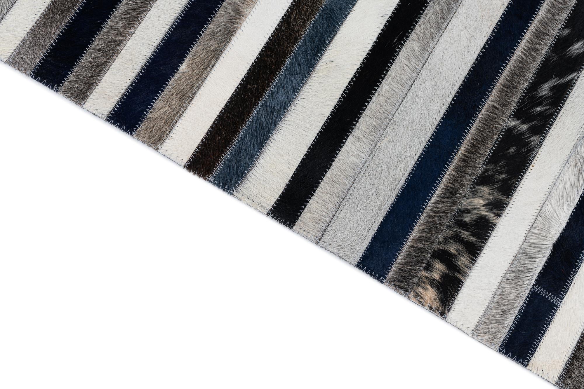 5' 2 x 8' Cowhide Leather Rug