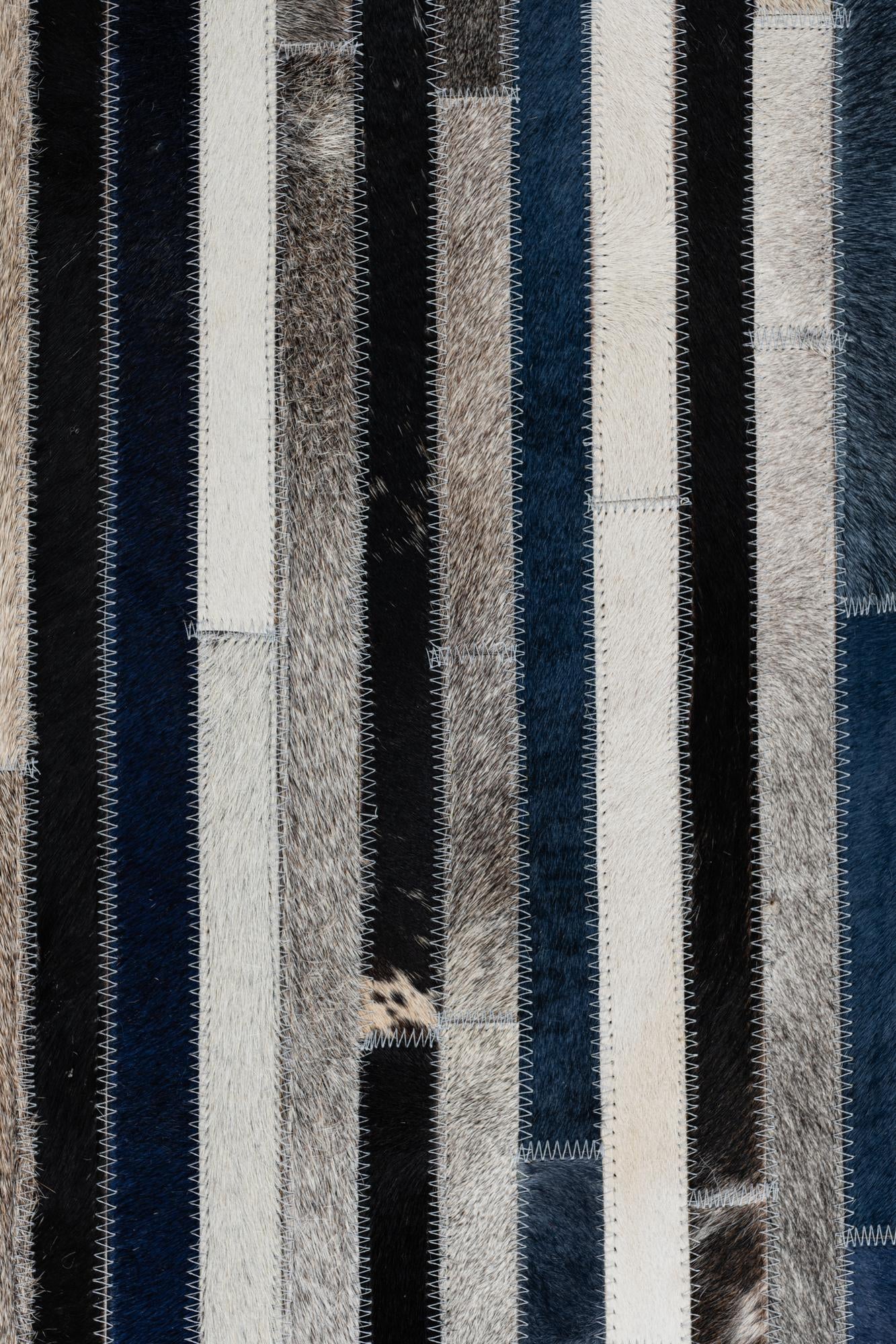 5' 2 x 8' Cowhide Leather Rug