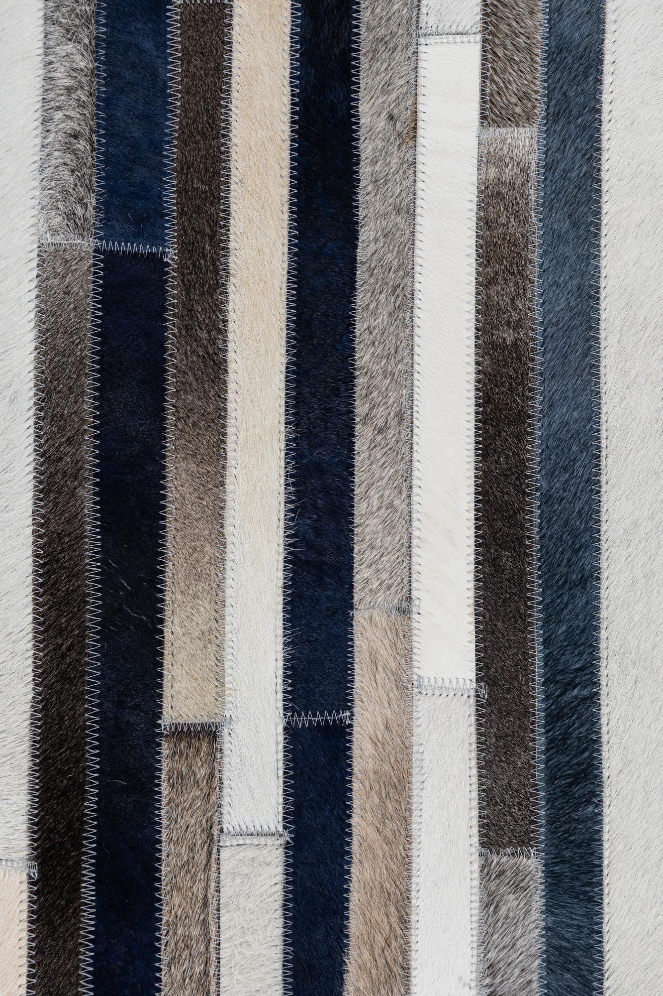 5' 2 x 8' Cowhide Leather Rug