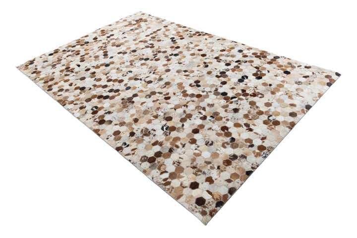 5' 1 x 7' 10 Cowhide Leather Rug