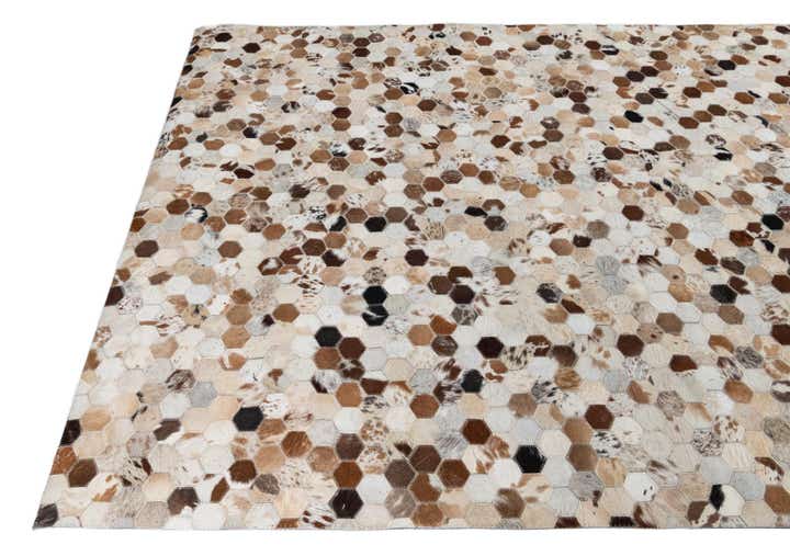 5' 1 x 7' 10 Cowhide Leather Rug