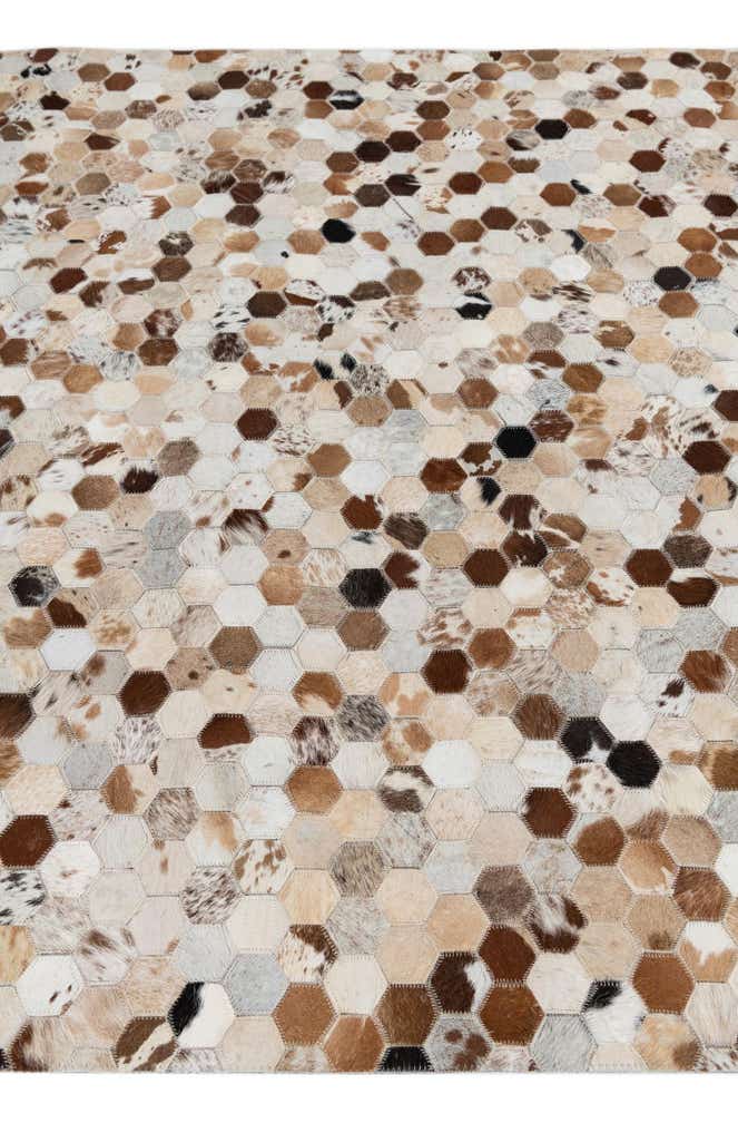 5' 1 x 7' 10 Cowhide Leather Rug