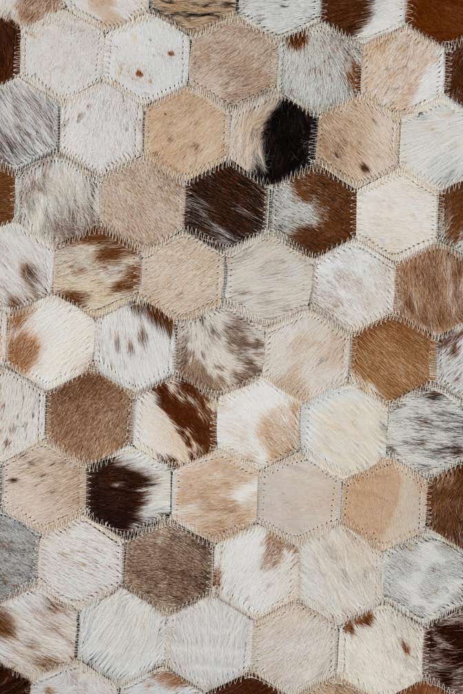 5' 1 x 7' 10 Cowhide Leather Rug