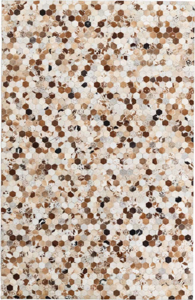 5' 1 x 7' 10 Cowhide Leather Rug
