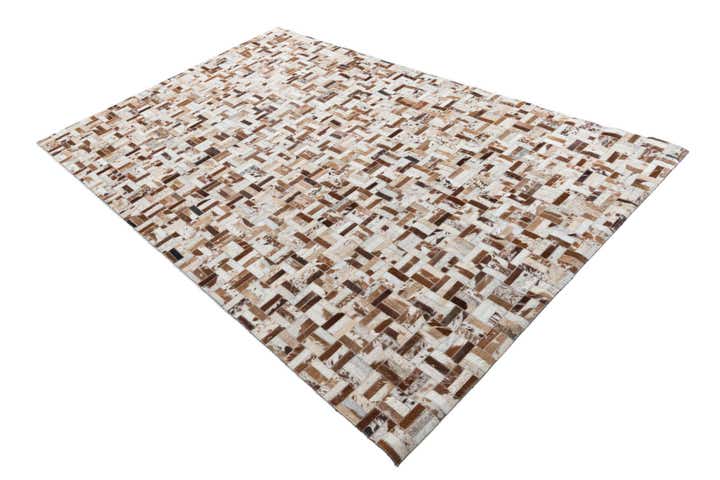 4' 10 x 7' 9 Cowhide Leather Rug