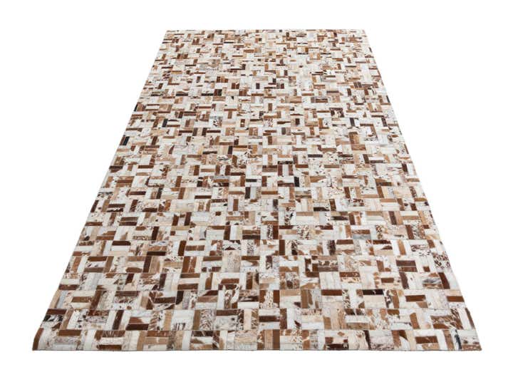 4' 10 x 7' 9 Cowhide Leather Rug