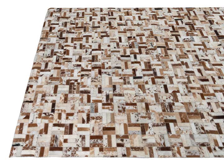 4' 10 x 7' 9 Cowhide Leather Rug