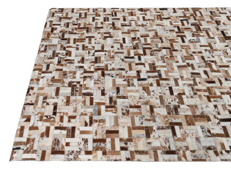 Detail image of 4' 10 x 7' 9 Cowhide Leather Rug