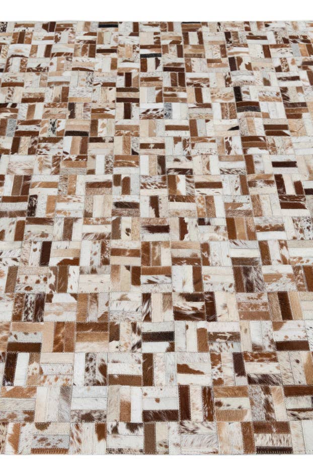 Detail image of 4' 10 x 7' 9 Cowhide Leather Rug