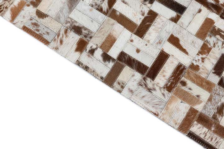 4' 10 x 7' 9 Cowhide Leather Rug