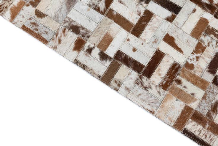 Detail image of 4' 10 x 7' 9 Cowhide Leather Rug