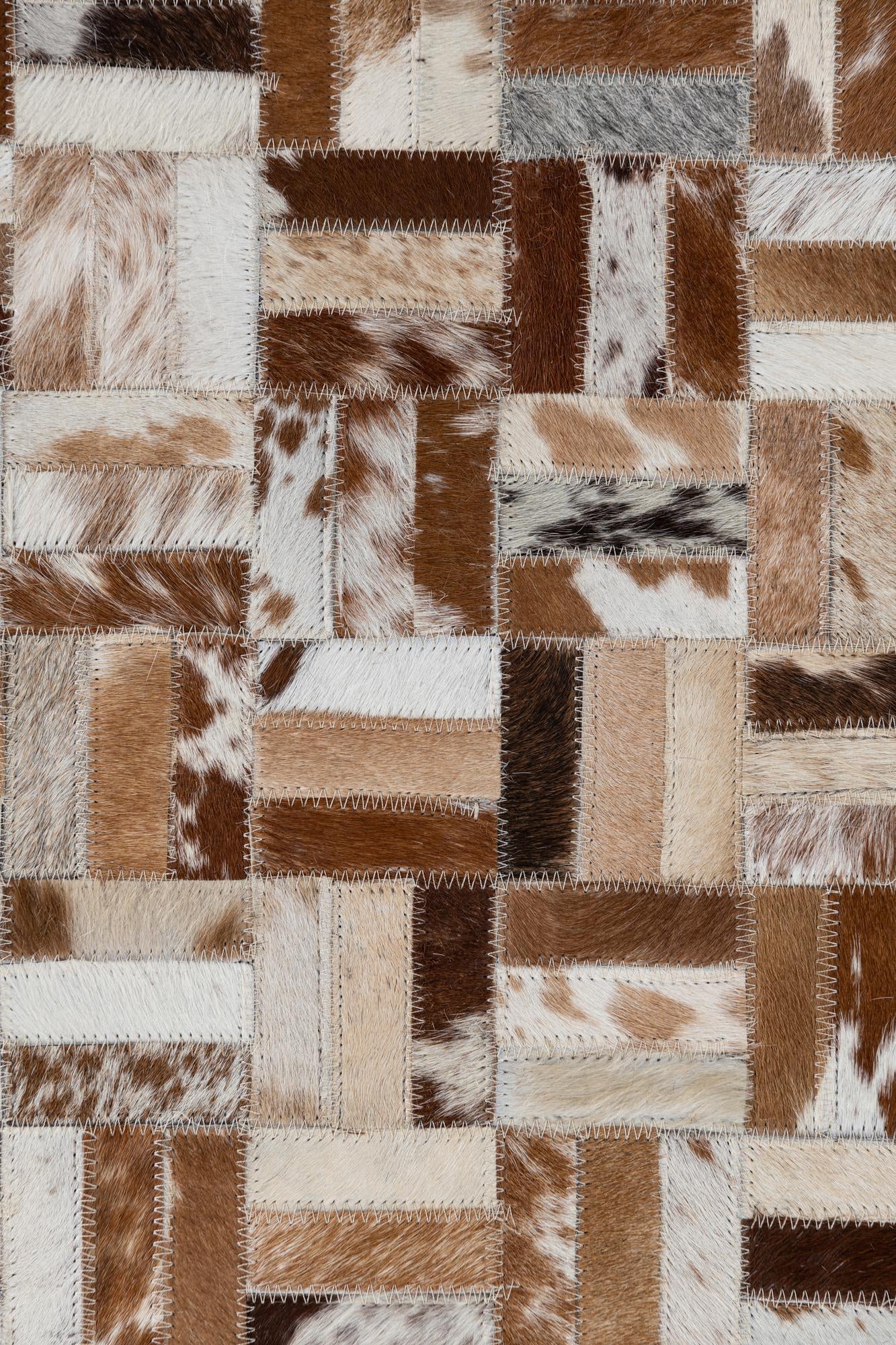 4' 10 x 7' 9 Cowhide Leather Rug