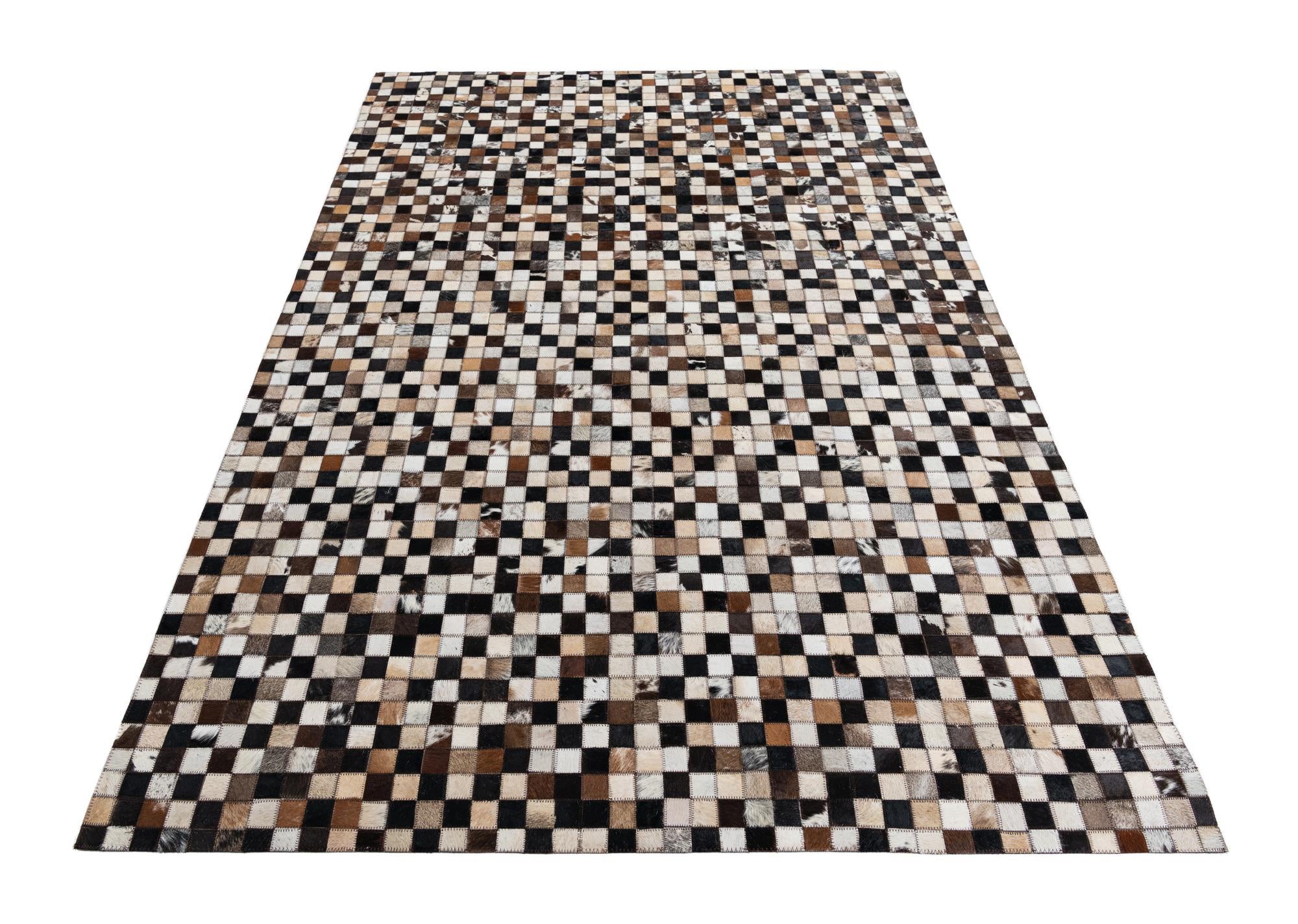 5' 2 x 7' 5 Cowhide Leather Rug